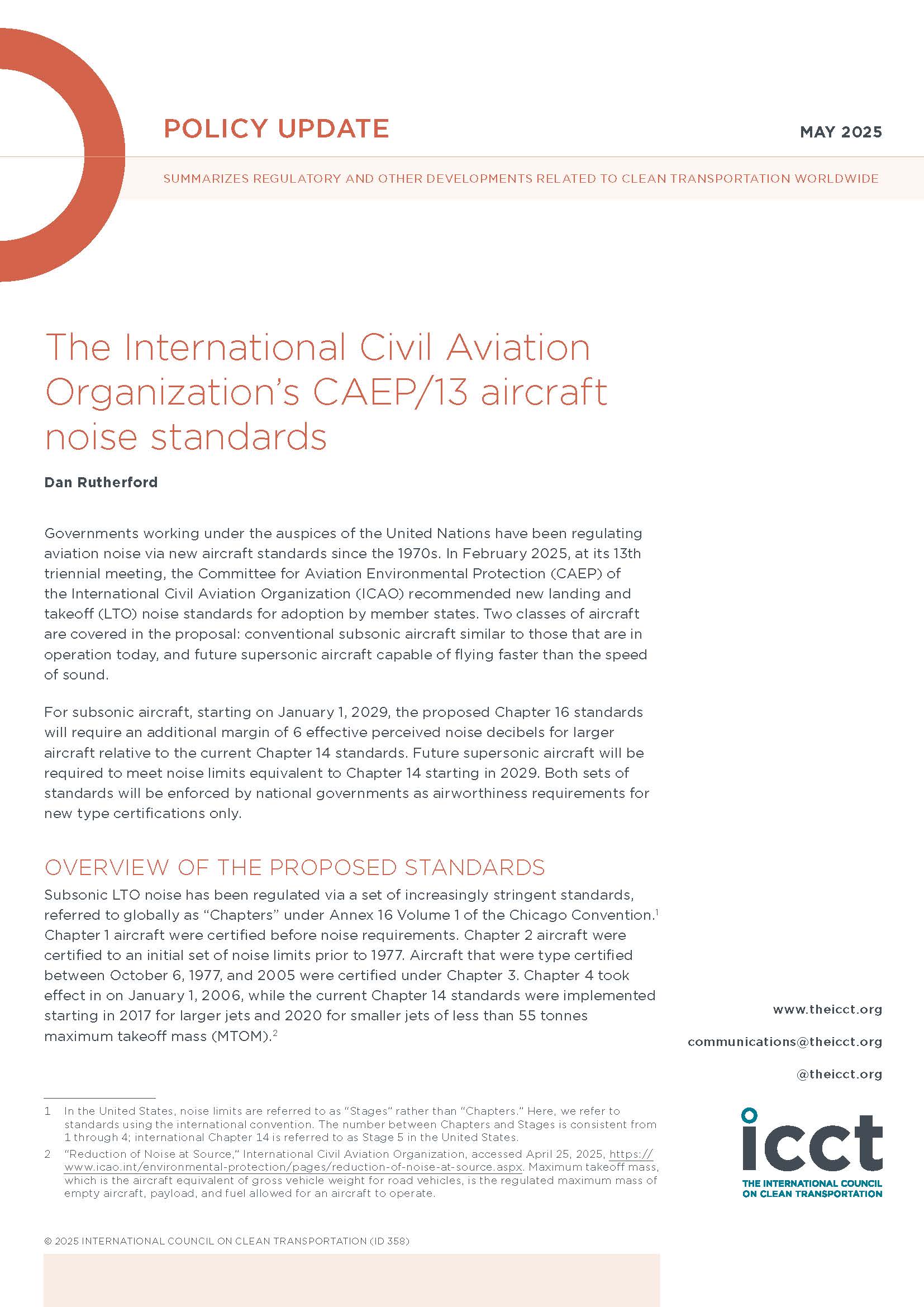 国际民用航空组织 CAEP/13 飞机噪声标准